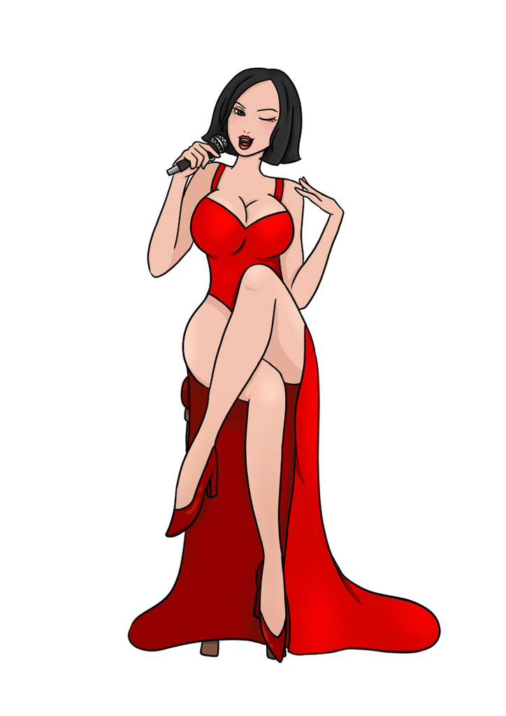 The Cuban Storm’s red-dress pin-up inside the contact box