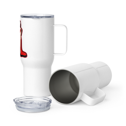 Travel mug with a handle