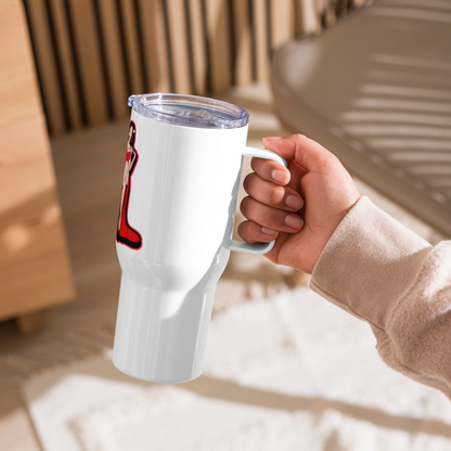 Travel mug with a handle